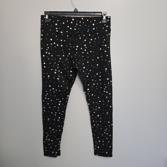 Terez - Black Silver  Mini Star Foil UpLift Leggings - Size XLarge EUC - Picture 5 of 11